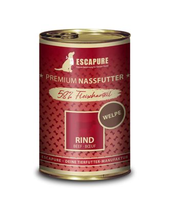Escapure Puppy Rind 400g - mokra karma dla szczeniąt, wołowina z warzywami i owocami 