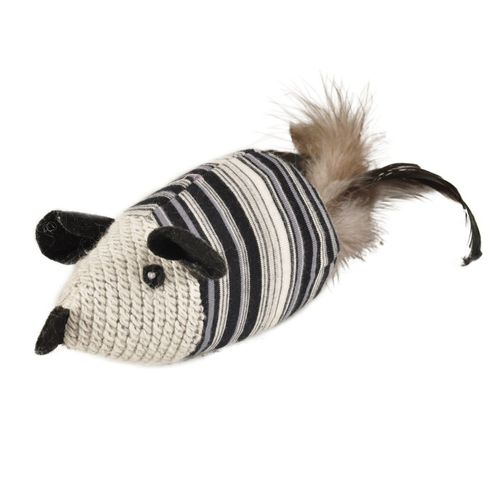 Flamingo Cat Pirin Rat 24cm - stylowy szczurek dla kota z grzechotką, piórkami i kocimiętką