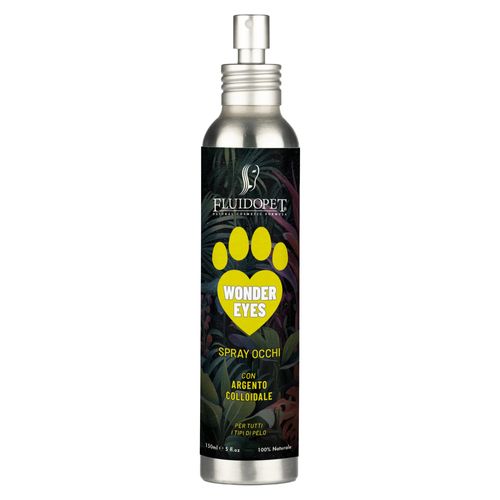 FluidoPet Wonder Eyes Spray 150ml - naturalny spray do higieny oczu zwierząt, ze srebrem koloidalnym