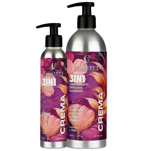 FluidoPet Balsam 3w1 - maseczka bez spłukiwania dla psów długowłosych, ułatwia rozczesywanie, wygładza, zapobiega elektryzowaniu