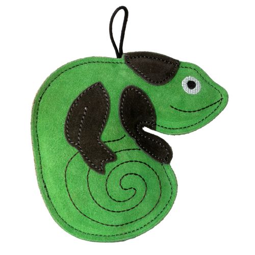 Kiwi Walker Leather Toy Chamelon 15cm - zabawka dla psa ze skóry naturalnej, zielony kameleon