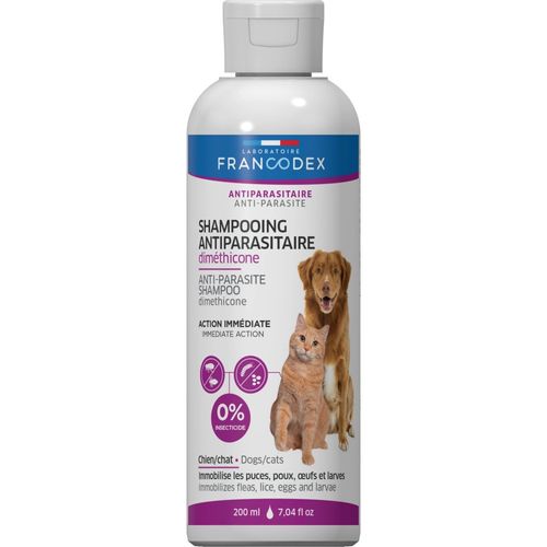 Francodex Anti-Parasite Shampoo 200ml - szampon przeciw pasożytom, dla psów i kotów, z dimetikonem