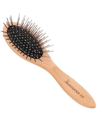 Groomer.dk De Luxe Silver Brush Small - owalna szczotka z metalowymi pinami, mała