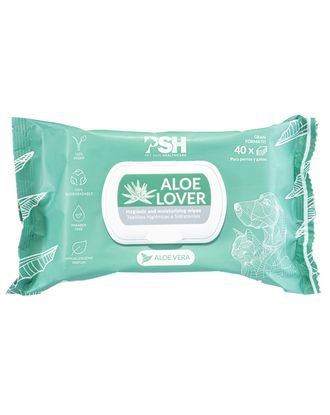 PSH Aloe Lover Wipes 40szt. - oczyszczająco-nawilżające chusteczki dla psa i kota, z aloesem