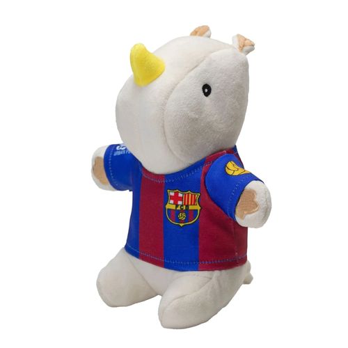 Max&Molly FC Barcelona Rhino Plush Toy - maskotka dla psa z piszczałką, nosorożec w koszulce piłkarskiej