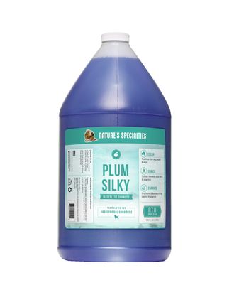 Nature's Specialties Plum Silky Waterless Shampoo - delikatny suchy szampon dla psa i kota, ożywiający kolor sierści - 3,8L