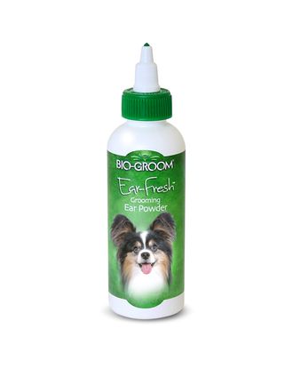 Bio-Groom Ear-Fresh Grooming Powder to profesjonalny puder do czyszczenia i pielęgnacji uszu dla psów i kotów. Pojemność: 24g