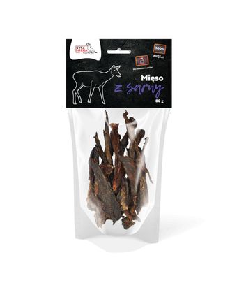 Syta Micha Mięso z Sarny 80g - naturalne przekąski dla psa w formie pasków z suszonego mięsa z sarny