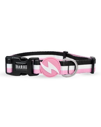 Dashi Stripes Pink & Black Collar - obroża dla psa, paski