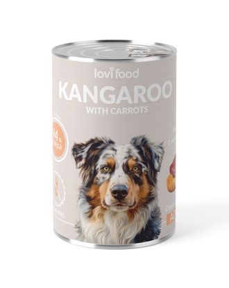 Lovi Food Kangaroo with Carrots - mokra karma dla psa, z kangurem i marchewką - 6x 400g