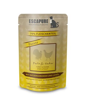 Escapure Pute und Huhn mit Leinol 100g - mokra karma dla kota, indyk z kurczakiem i olejem lnianym