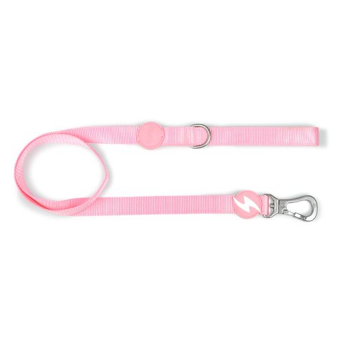 Dashi Solid Leash Baby Pink 120cm - miejska smycz dla psa, nylonowa, jasny róż