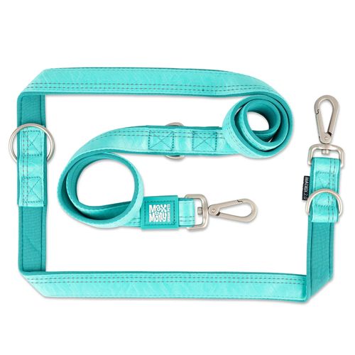 Max&Molly Multi Function Leash Matrix 2.0 Turquoise - przepinana smycz dla psa, odblaskowa, turkusowa