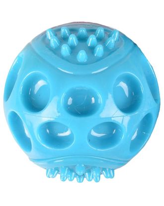 Flamingo Squeak Ball Blue 8cm - piłka dla psa z wypustkami i piszczałką