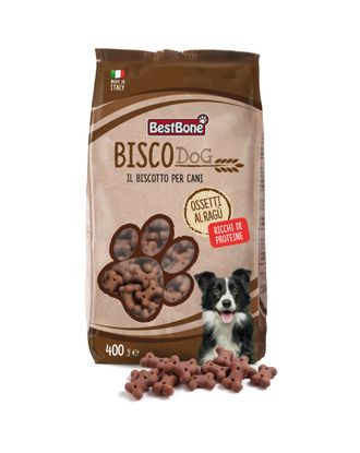 Best Bone Bisco Dog Osetti Al Ragu - smakołyki dla psa, o  smaku mięsnego sosu - Waga: 400g
