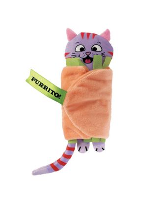 KONG Pull-A-Partz Purrito - zabawka dla kota 2w1, szeleszczący kot w burrito, z kocimiętką
