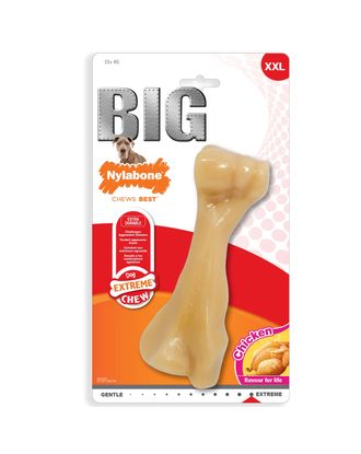Nylabone Extreme Big Bone Chicken XXL - mocny gryzak dla dużego psa, o smaku kurczaka