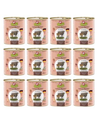 GranataPet Venison Ragout & Beef - bezzbożowa mokra karma dla psa, dziczyzna i wołowina - 12x 800g