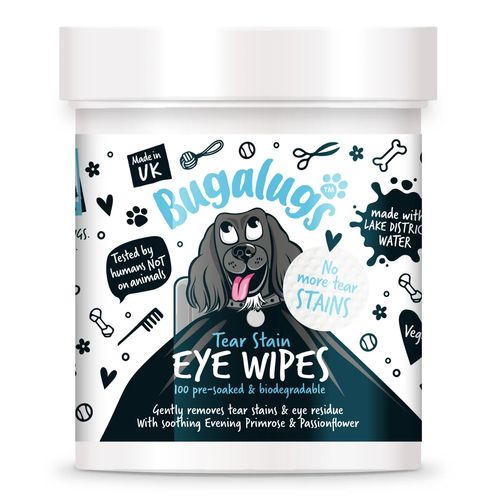 Bugalugs Tear Stain Eye Wipes 100szt. - biodegradowalne waciki do czyszczenia okolic oczu psa