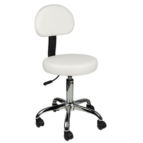 Krzesło groomerskie Activ 9934 z oparciem oraz regulacją wysokości, białe