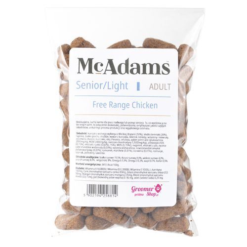 McAdams Senior/Light Free Range Chicken 100g - wypiekana karma dla psa z nadwagą i seniora, kurczak z wolnego wybiegu - próbka