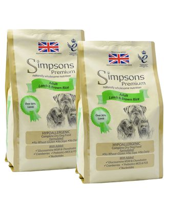 Simpsons Premium Adult Lamb &amp; Brown Rice - karma dla psów,  jagnięcina i brązowy ryż - 2x 12kg