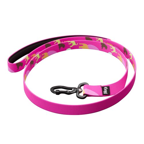 Julius-K9 MoreColor Leash Dogz 120cm - smycz taśmowa dla psa, neoprenowy uchwyt, w kolorowe pieski