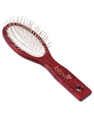 Blovi Red Wood Pin Brush - mała, miękka, drewniana szczotka z metalową szpilką 20mm zakończoną kulką