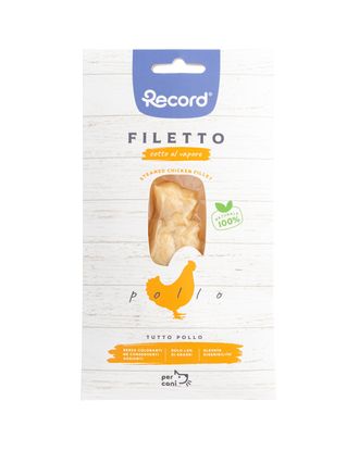 Record Filetto Chicken 25g - przekąska dla psa, 100% filet z kurczaka, gotowany na parze