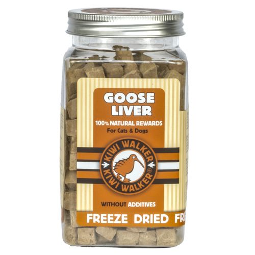 Kiwi Walker Freeze Dried Treats Goose Liver 120g - natural snacks for dogs and cats, 100% goose liver