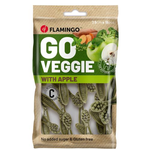 Flamingo Go Veggie Snacks with Apple 120g - wegańska przekąska dla psa, o smaku jabłka