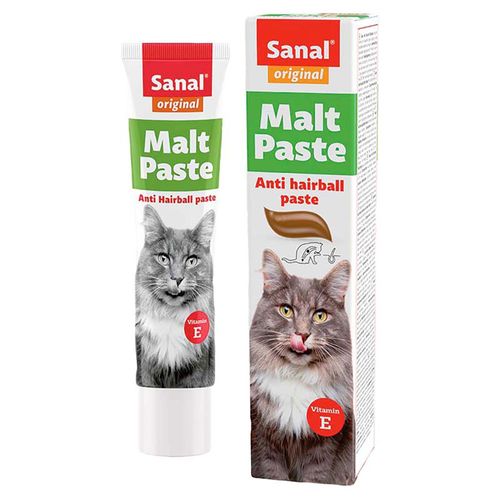 Sanal Malt Paste Antihairball - pasta odkłaczająca dla kota, z witaminą E