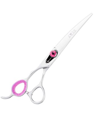 Kenchii Love Lefty Curved Scissors - profesjonalne, leworęczne nożyczki groomerskie z ergonomicznym uchwytem, gięte