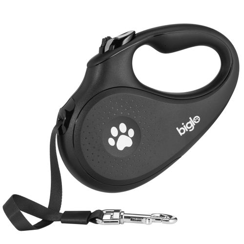 Biglo Ergo Black Retractable Leash - smycz automatyczna dla psa, z ergonomicznym uchwytem 