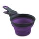 Dexas Collapsible KlipScoop 3w1 Medium 237ml - Foldable Food Scoop, Measuring Cup And Bag Clip In One, Purple