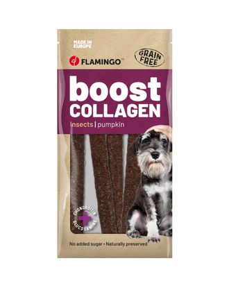 Flamingo Boost Sausage With Insects & Collagen 600g - kiełabasa dla psa, kolagenowy przysmak z insektami, 6 szt.