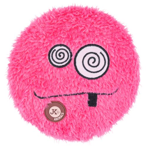 JK Animals Funny Emoji 16cm - pluszowa zabawka dla psa, różowa emotka