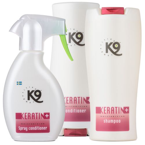 K9 Keratin+ Moisturizing - zestaw kosmetyków do pielęgnacji sierści, regenerująco-nawilżający