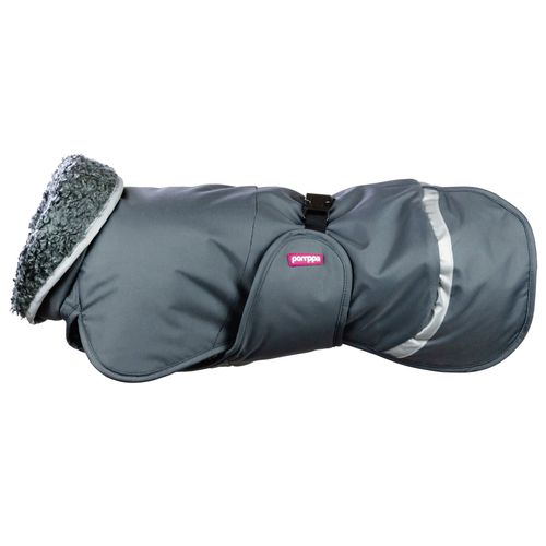 Toppa Pomppa for Harness Graphite - bardzo ciepła kurtka zimowa dla psa, z otworem na szelki, szara