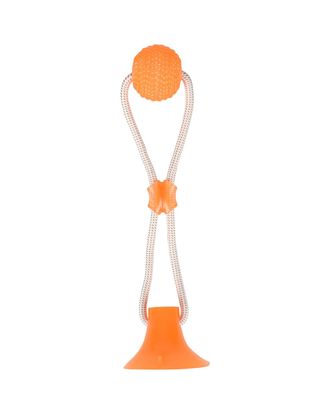Flamingo Zuki Orange - zabawka z przyssawką dla psa, sznurowy szarpak