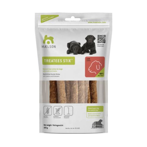 Maelson Treatees Stix Lamb 100g - zdrowe przysmaki dla psa, suszone mięso jagnięce