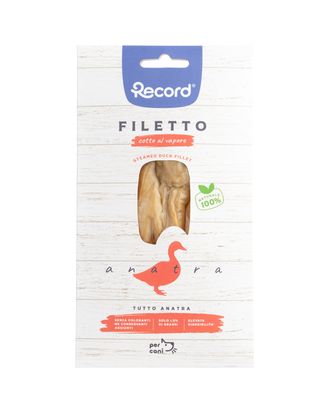 Record Filetto Duck 25g - przekąska dla psa, 100% filet z kaczki, gotowany na parze