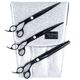 Geib Black Pearl Lefty Scissors Set 8,5" - zestaw profesjonalnych nożyczek i degażówek (26 ząbków) z japońskiej stali kobaltowej, 3 sztuki