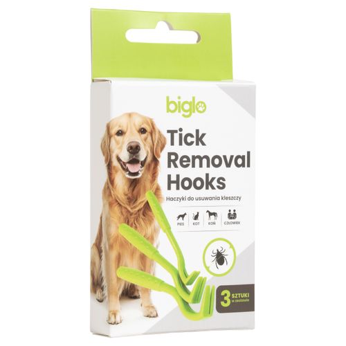 Biglo Biglo Tick Removal Hooks Pink 3szt. - haczyki do usuwania kleszczy, zielone