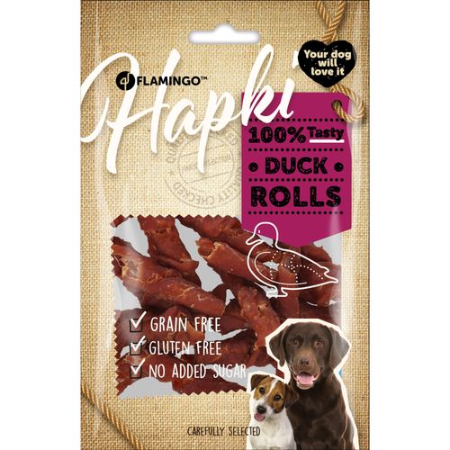 Flamingo Hapki Roll with Duck 85g - przysmaki dla psa, rolki z kaczką