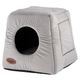 Biglo Roma Trio Gray 40x40x38cm - Multifunctional, Cozy Cave Shaped Covered Dog & Cat Bed, Grey