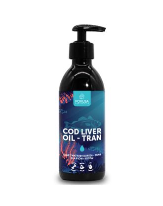 Pokusa Cod Liver Oil - tran dla psa i kota, olej z wątroby dorsza