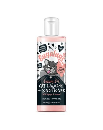 Bugalugs Luxury 2in1 Papaya & Coconut Cat Shampoo - szampon z odżywką dla kota, oczyszcza i pielęgnuje - 250ml