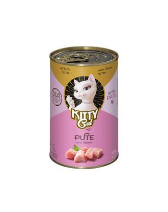 Kitty Cat Kitten Turkey Pate - bezzbożowa mokra karma, pasztet dla kociąt, z indykiem - 400g