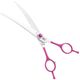 Jargem Fuchsia Curved Scissors - With Coated Handle and Decorative Screw